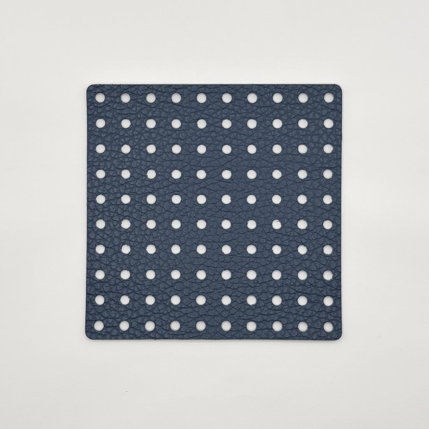 Leather Panel - Square / Denim Blue & Beige