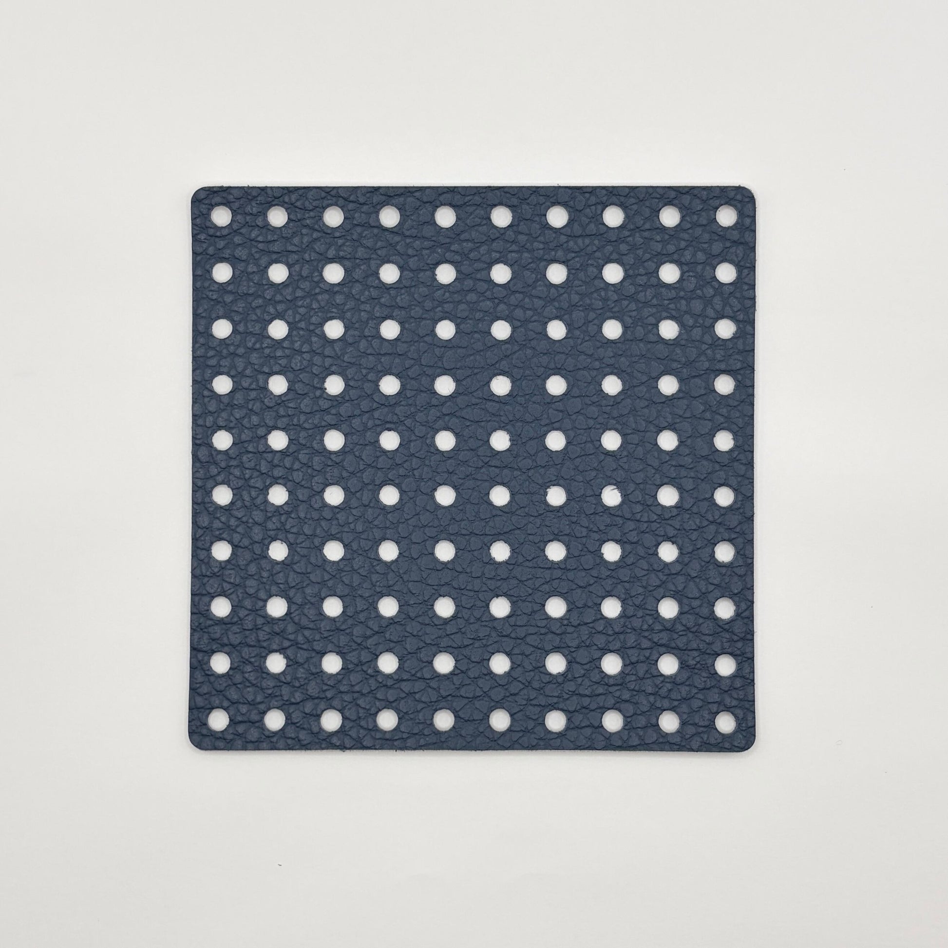 Leather Panel - Square / Denim Blue & Beige