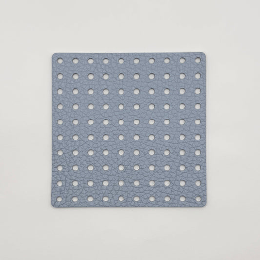 Leather Panel - Square / Pastel Blue & Beige