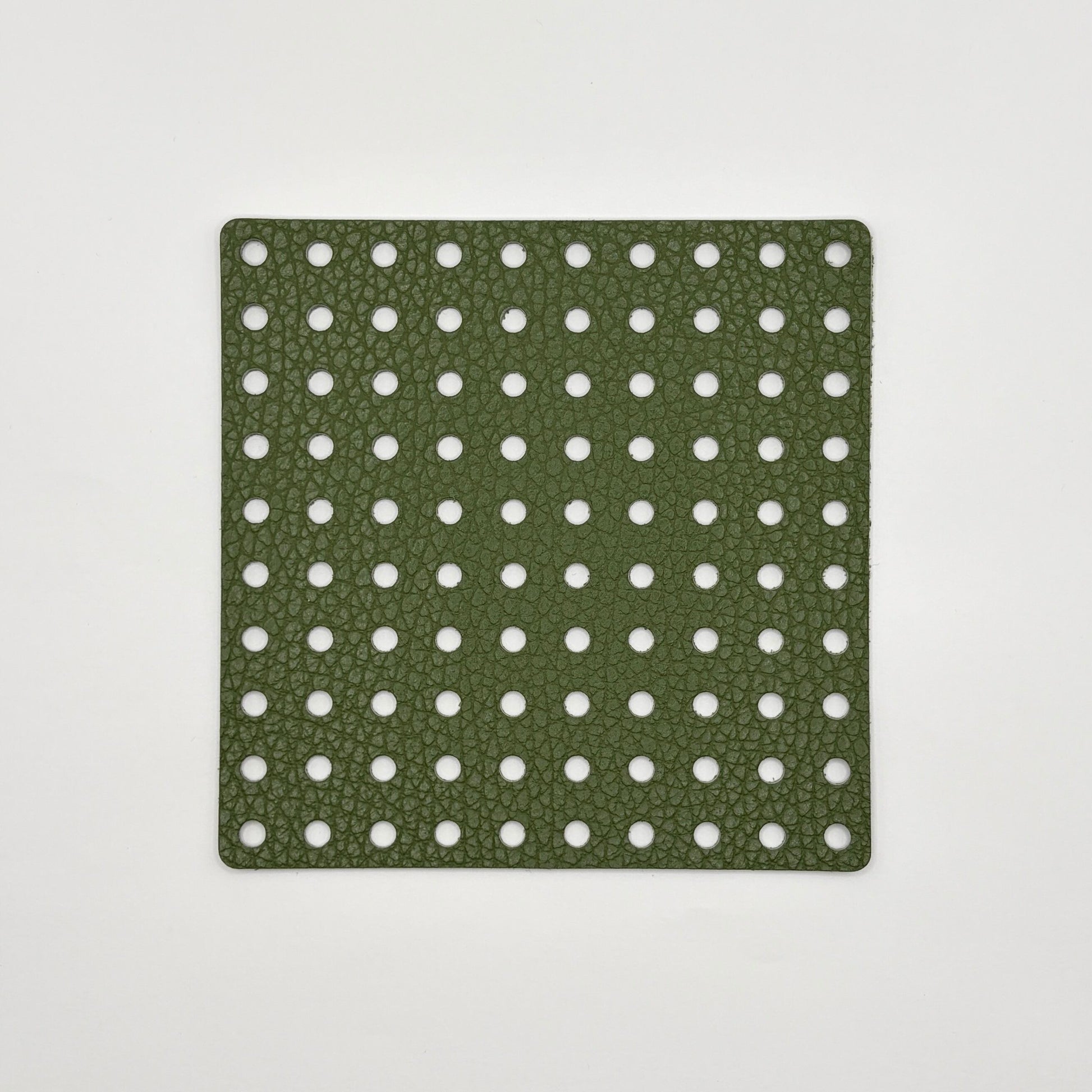 Leather Panel - Square / Military Green & Black