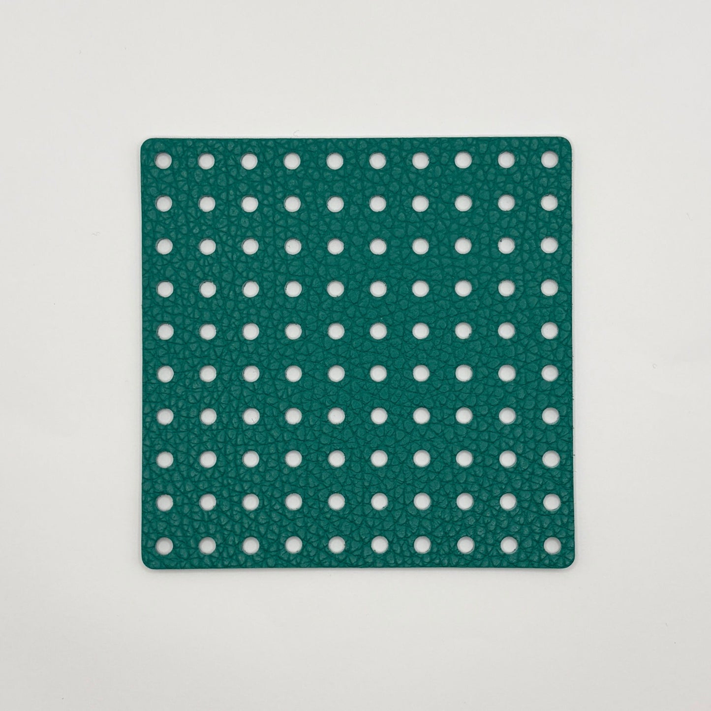 Leather Panel - Square / Blue Green & Beige