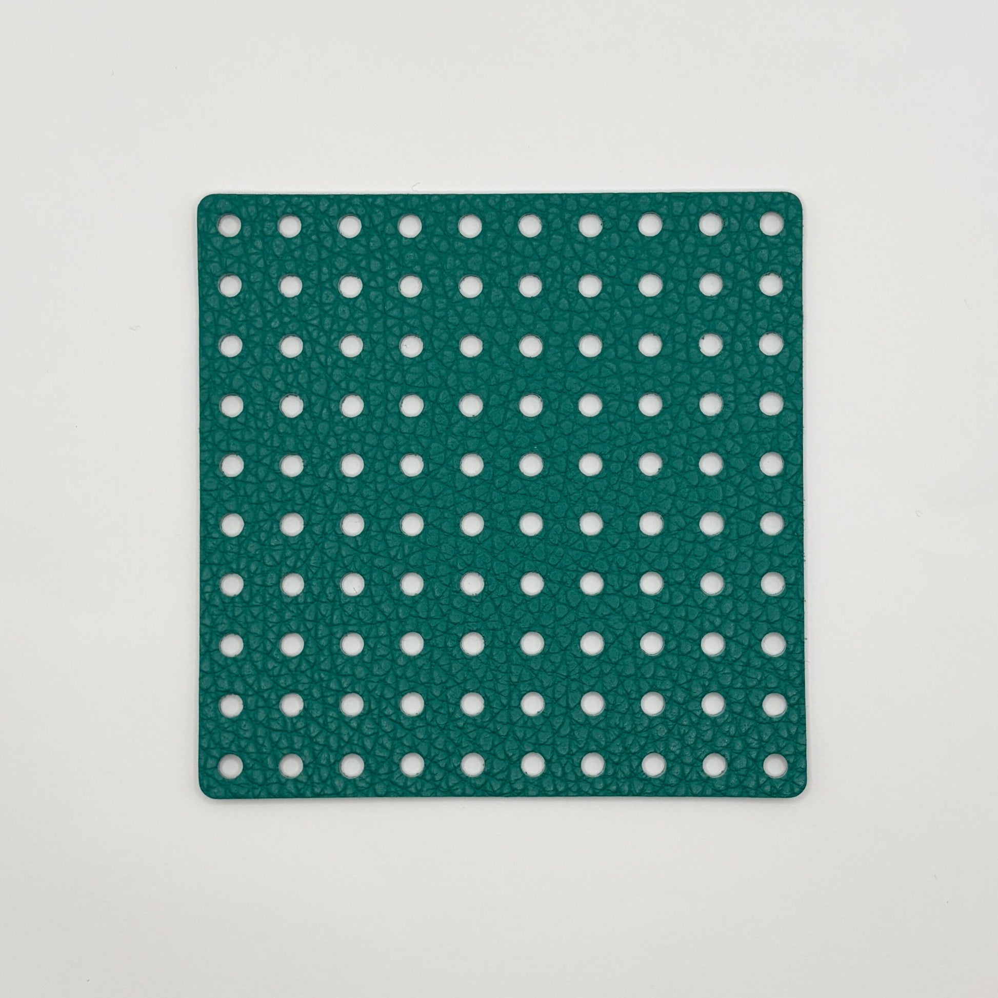 Leather Panel - Square / Blue Green & Beige