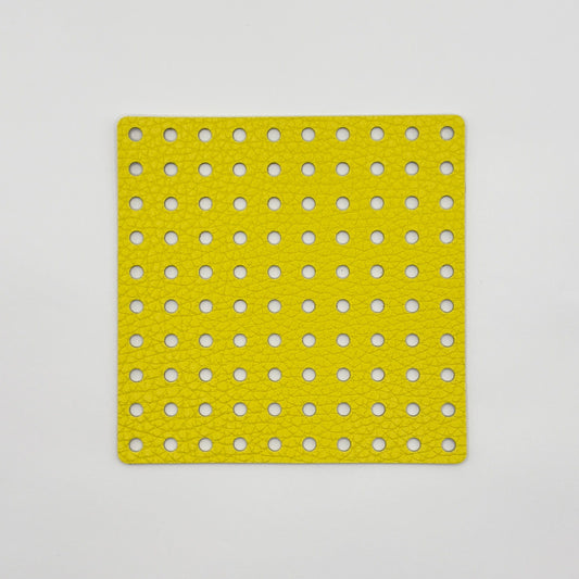 Leather Panel - Square / Yellow & Beige