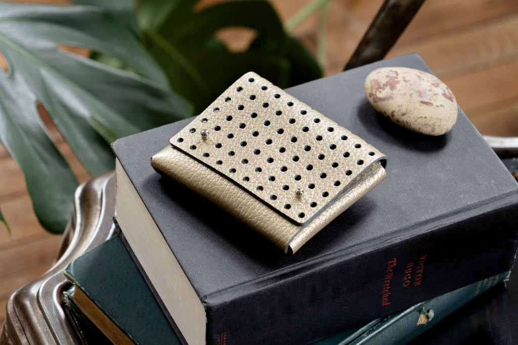 Wallet Leather gold back