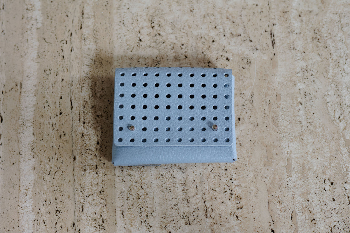 Wallet Leather light-blue front