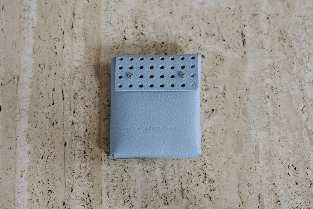Wallet Leather light-blue back