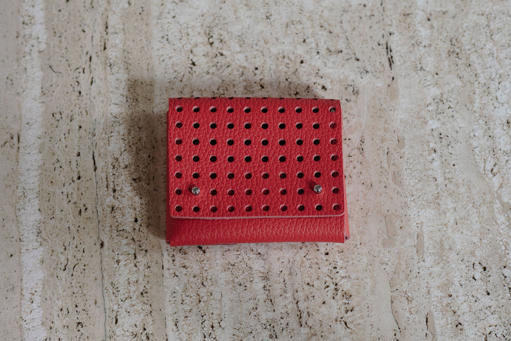 Wallet Leather red front
